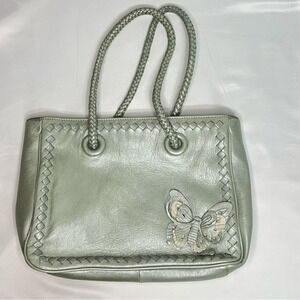 NNWOT Mint Green Metallic Via Spiga Bag w/ butterfly cut out detail!